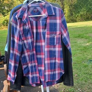 UNTUCKit Blue and Red Plaid Button-Down Shirt